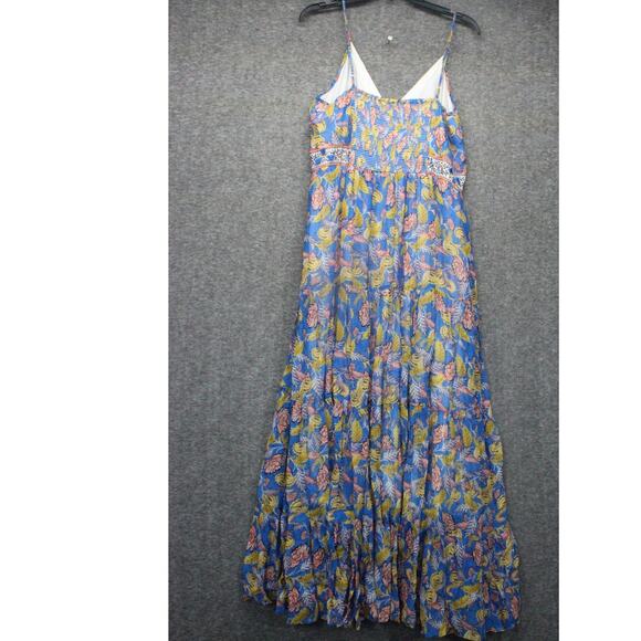 Anthropologie Verb by Pallavi Singhee Vineyard Tiered Midi Dress Blue Size 10 - Picture 3 of 7